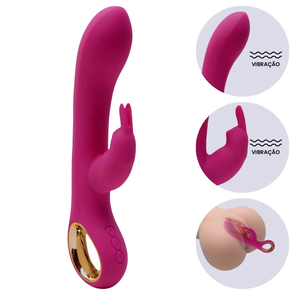 Vibrador Ponto G Com Alça Em Metal Dourado Lealso Vipmix - Imagem 8