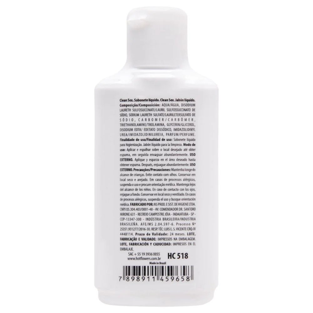 Clean Sex Sabonete Líquido 60Ml Hot Flowers - Imagem 3