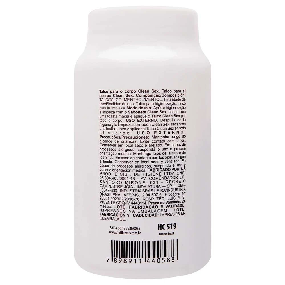 Clean Sex Talco Linha Cyber 40G Hot Flowers - Imagem 3