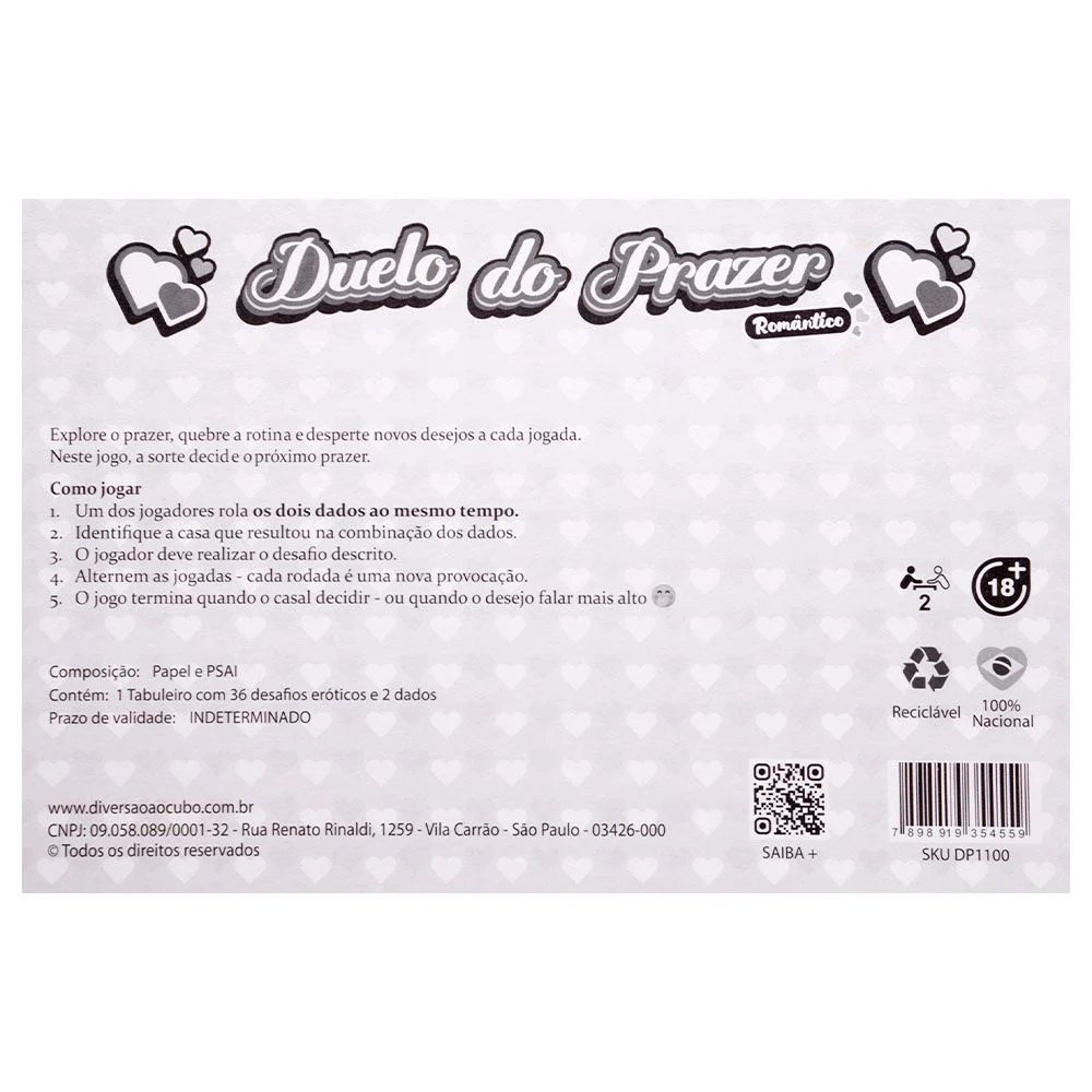 Jogo Duelo Do Prazer Romântico Diversão Ao Cubo - Imagem 2