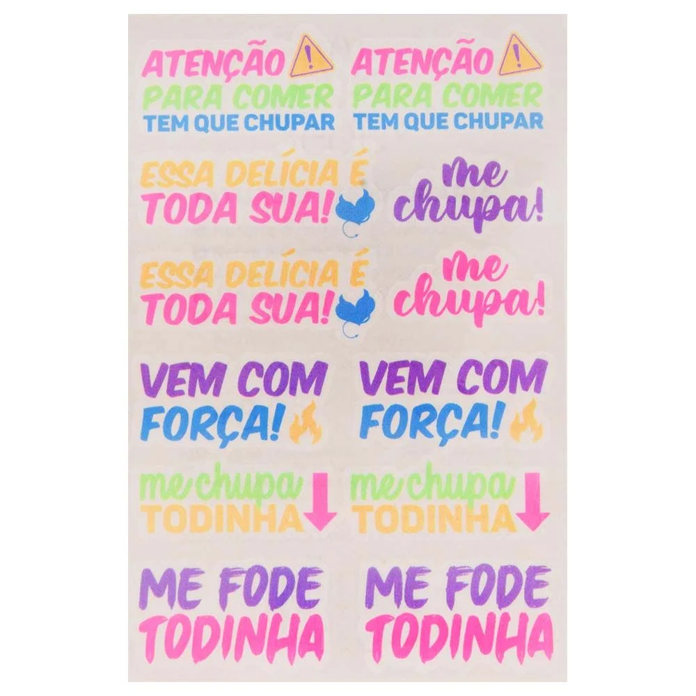 Tem Que Chupar Tatuagem Neon 10 X 15Cm Sedux - Imagem 5