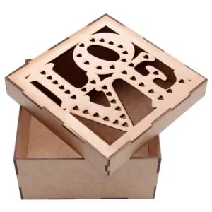 Caixa Mdf Love Quadrada 17X17X8,5Cm Hot Pink