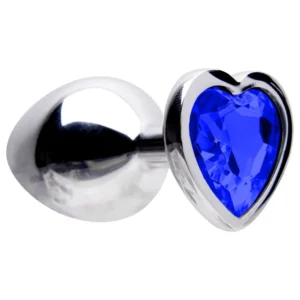 Plug Anal Aço Coração M 8 X 3,4Cm ( AZUL ) Sexy Import