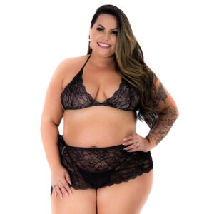 Mini Fantasia Plus Size Assanhadinha Sexy Pimenta Sexy ( PRETO )