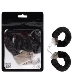 Algema Simples Metal Com Pelúcia ( PRETO ) Sensual Love