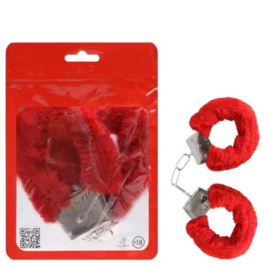Algema Simples Metal Com Pelúcia ( VERMELHO) Sensual Love