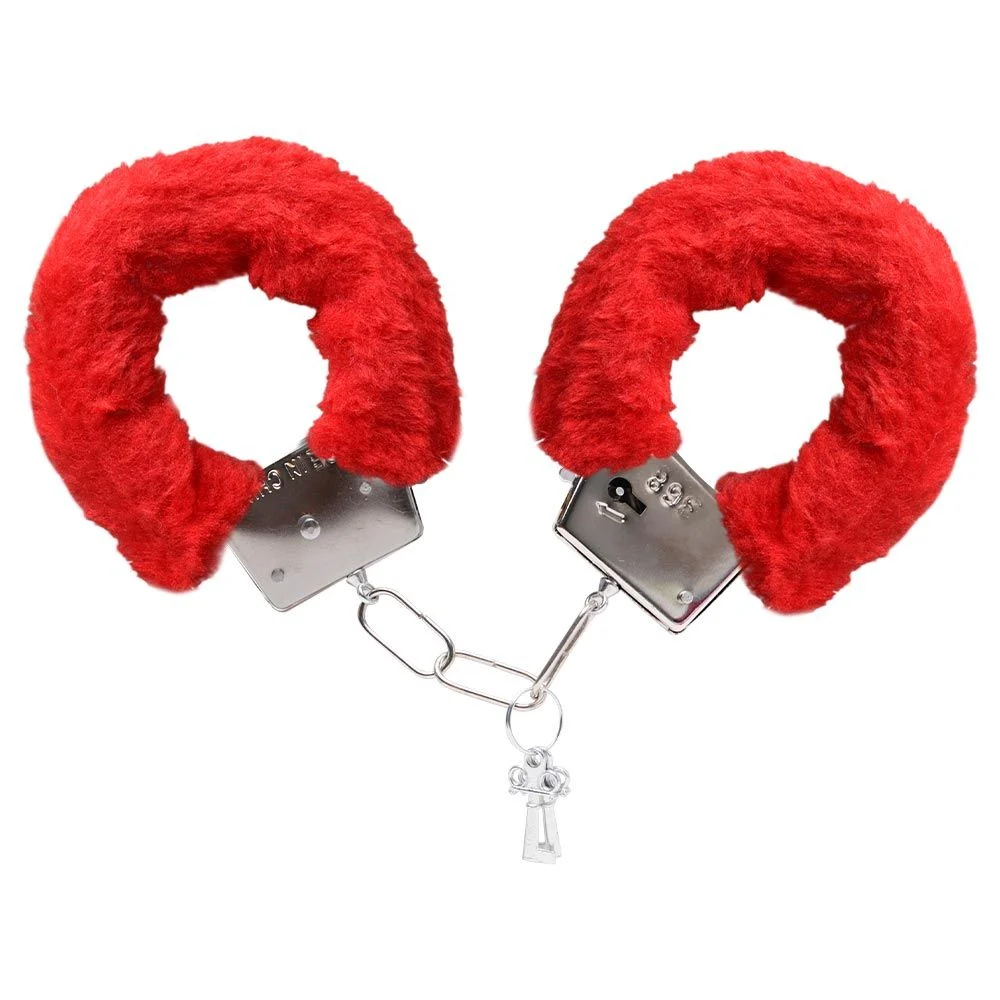 Algema Simples Metal Com Pelúcia ( VERMELHO) Sensual Love - Imagem 2