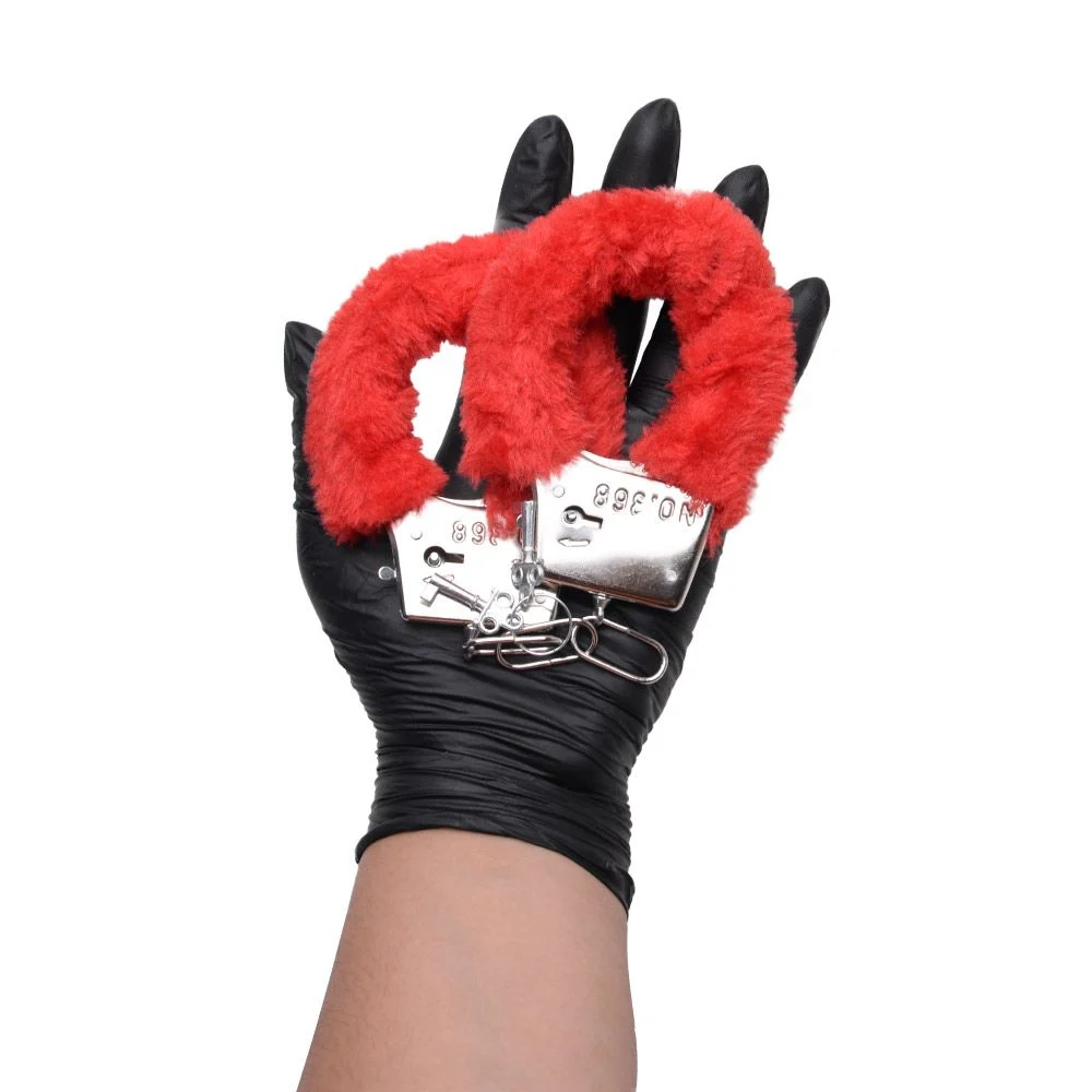 Algema Simples Metal Com Pelúcia ( VERMELHO) Sensual Love - Imagem 3