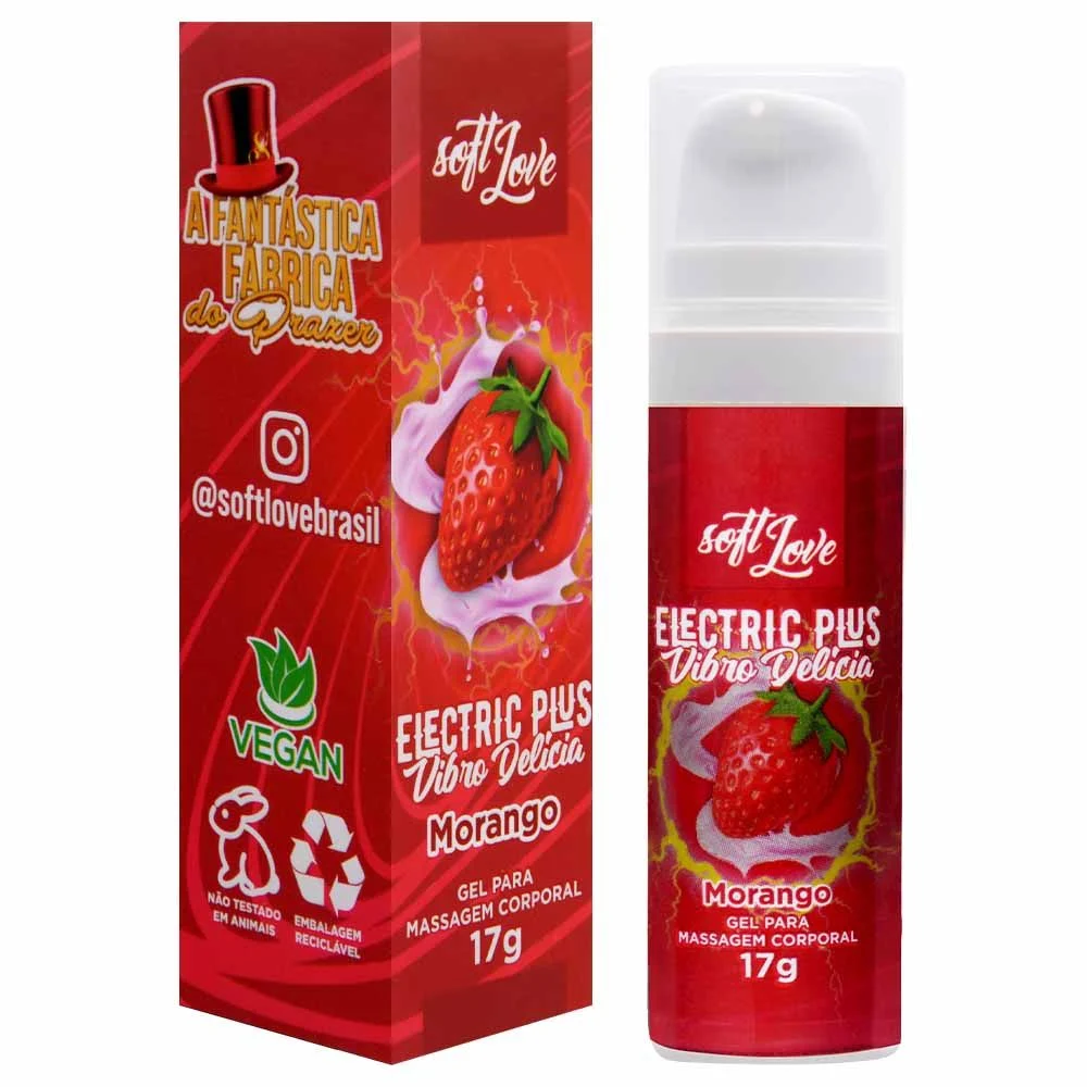 Eletric Plus Gel Vibrador ( Morango ) 17g Soft Love