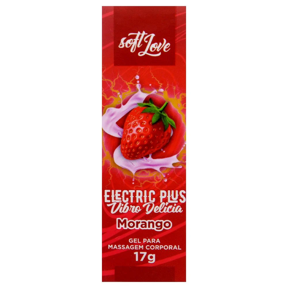 Eletric Plus Gel Vibrador ( Morango ) 17g Soft Love - Imagem 4