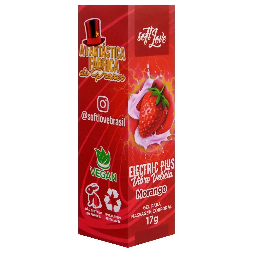 Eletric Plus Gel Vibrador ( Morango ) 17g Soft Love - Imagem 5