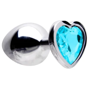 Plug Anal  Aço Coração M ( AZUL CÉU ) 8 X 3,4Cm Sexy Import