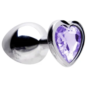 Plug Anal  Aço Coração M ( LILÁS ) 8 X 3,4Cm Sexy Import