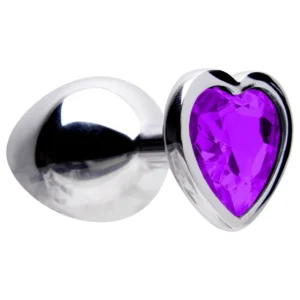 Plug Anal  Aço Coração M ( ROXO ) 8 X 3,4Cm Sexy Import